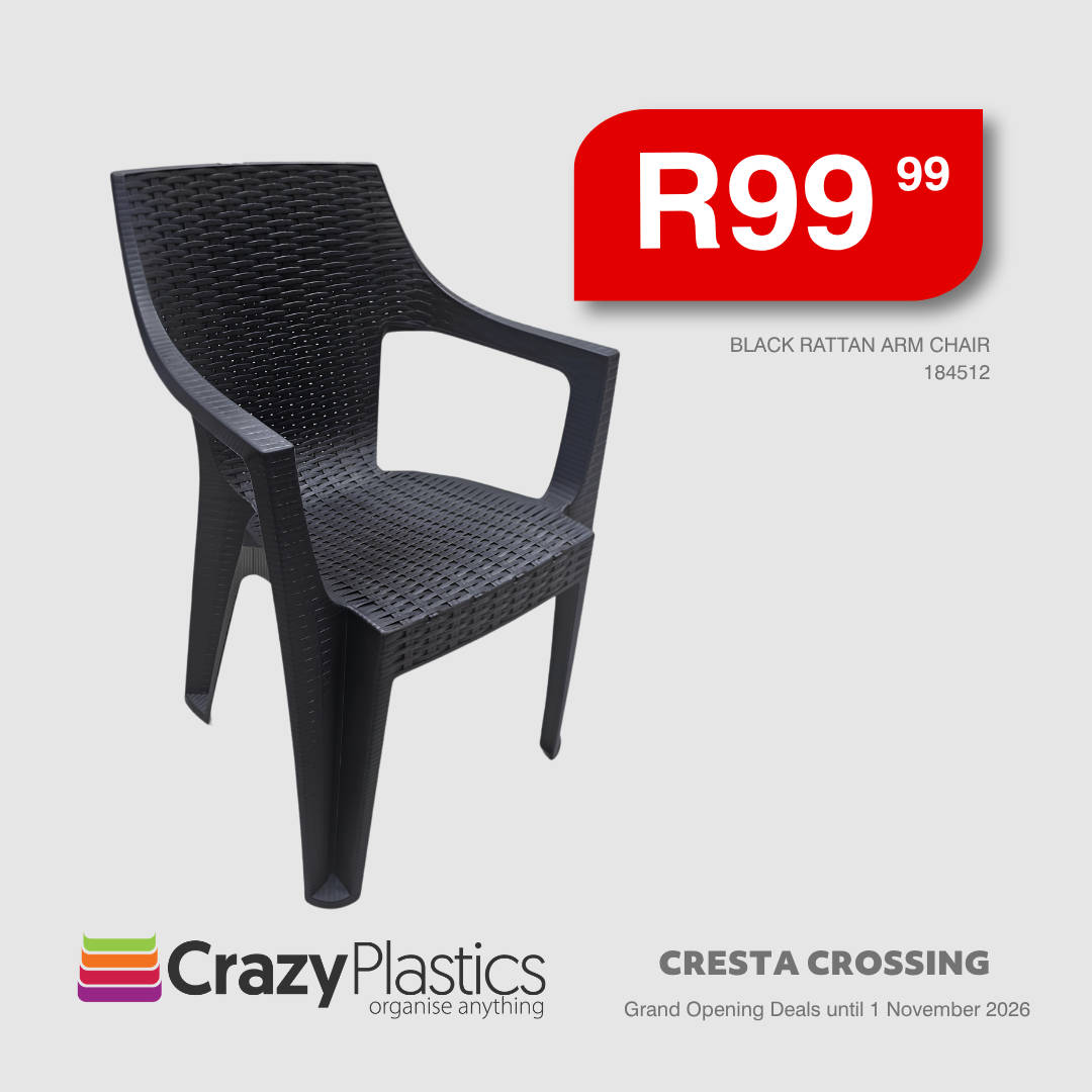 Black Rattan Arm Chair