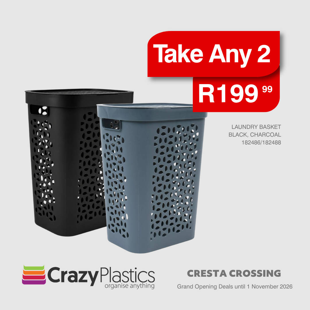 Laundry Basket Slimline Black