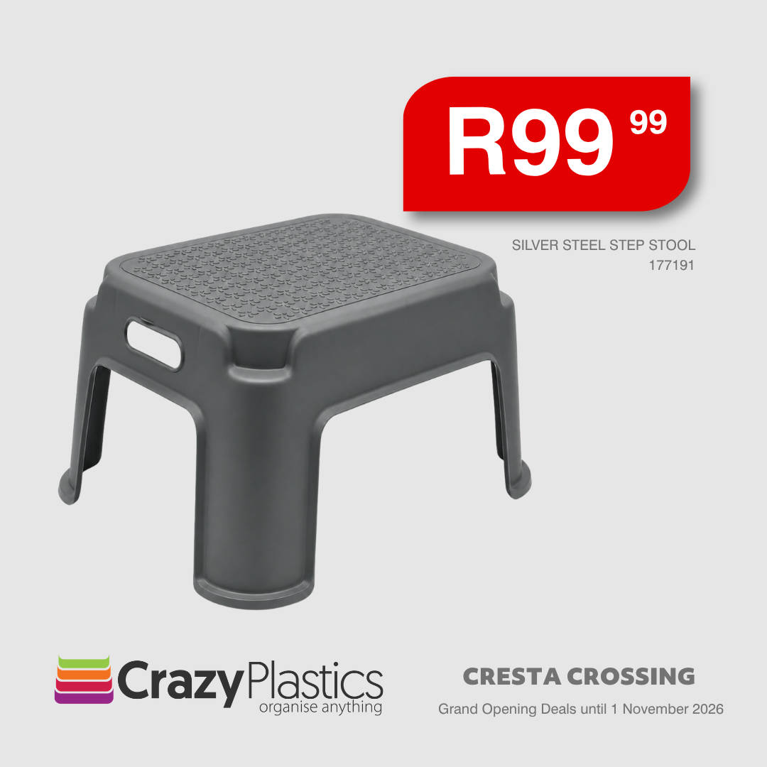Silver Steel Step Stool