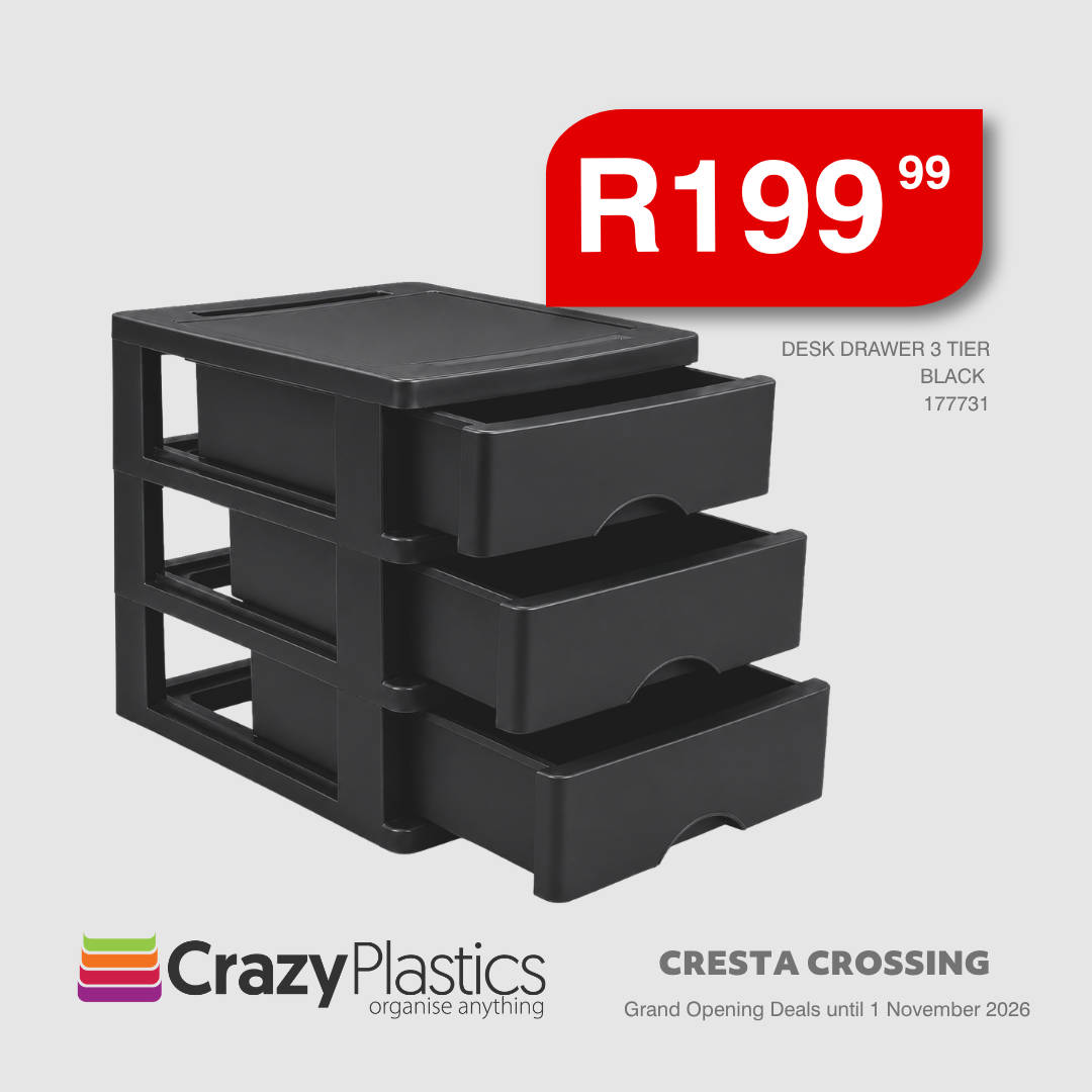 Desk Drawer 3 Tier Black