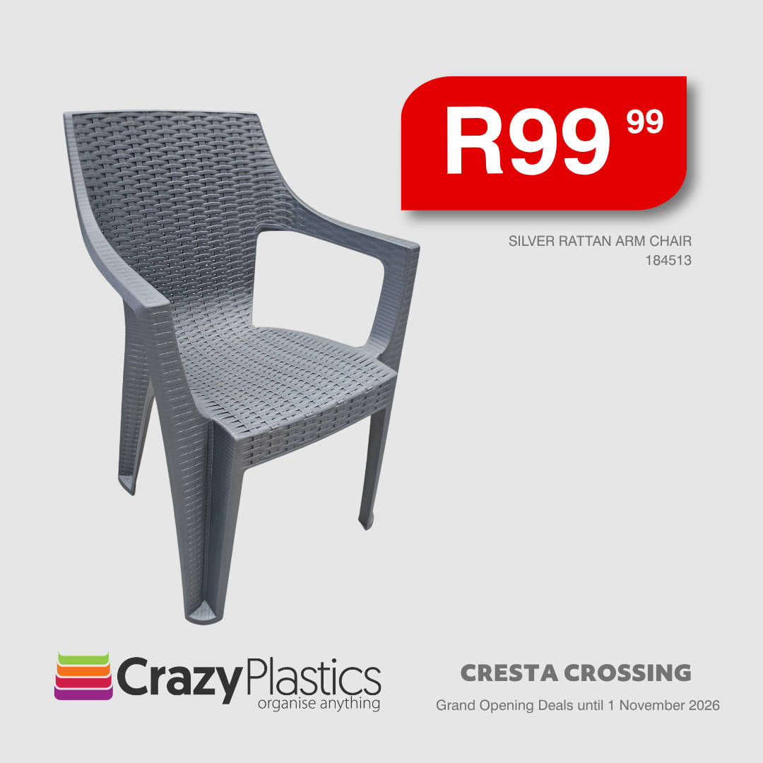 Silver Rattan Arm Chair