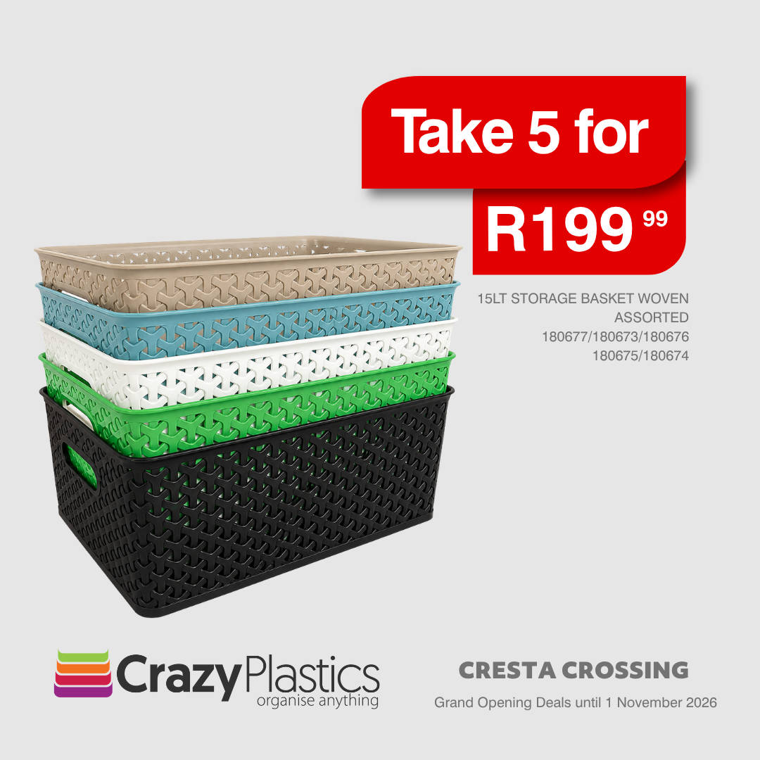 Storage Basket Woven 15Lt Wht