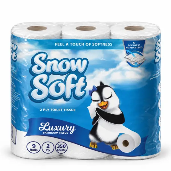 SnowSoft Luxury 2-Ply Toilet Paper 9 Pack