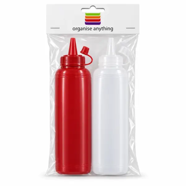 Sauce Bottle Plastic Round 2pk