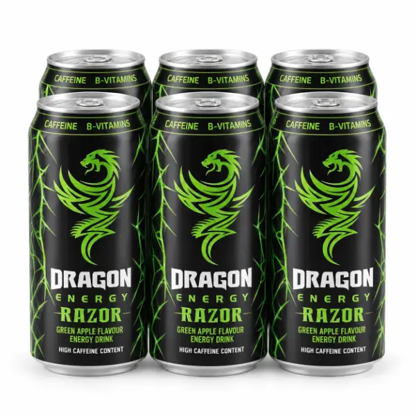 Dragon Razor Energy Drink Green Apple 500ml 6 Pack