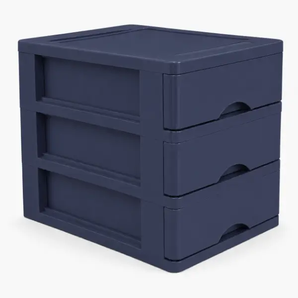 Drawer Desk 3 Tier Cobalt Blue