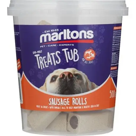 Dog Treats Semi Moist Sausage Rolls Tub 500g