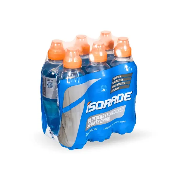Isorade Blueberry Flavoured Sports Drink 600ml 6 Pack
