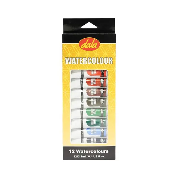 Dala Watercolour Paint Set 12 x 12ml Tubes - Multicolour