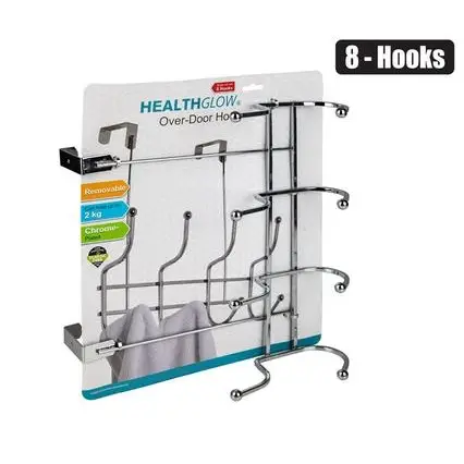 Hook Hanger Chrome 8-Hook Over Door