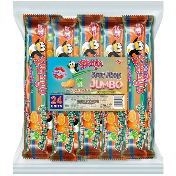 Pengo Bag Sour Fizzy Orange C/Soda 24pc