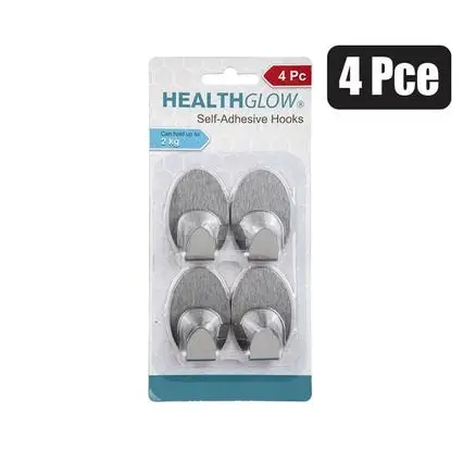 Adhesive Hook Hanger S/S 4pc