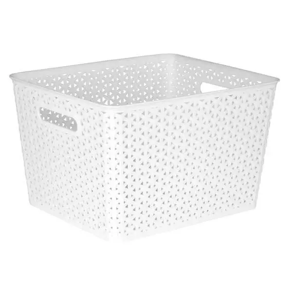 Storage Basket Woven 25L White