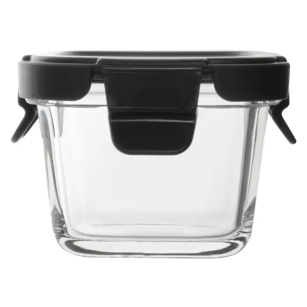 Glass Baby Food Container Square & Clip Lid