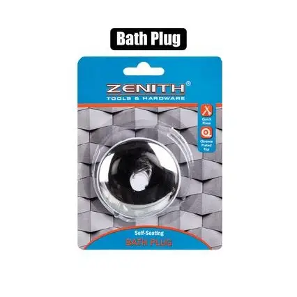 Bathroom Plug Rubber/Chrome Self Seat