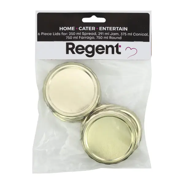 Regent Gold Jar Lids 70mm 6 Pack